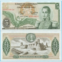 Колумбия 5 песо 1980 год