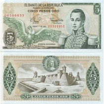 Колумбия 5 песо 1981 г.