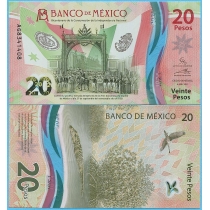 Мексика 20 песо 2021 год. 200 лет независимости. Pik137а.