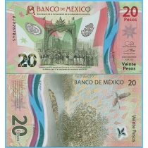Мексика 20 песо 2021 год. 200 лет независимости. Pik137е.