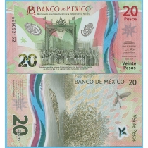 Мексика 20 песо 2021 год. 200 лет независимости. Pik137d.