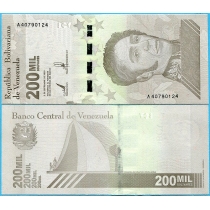 Венесуэла 200000 боливар 2020 год.