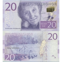 Швеция 20 крон 2015 год.