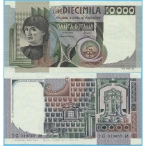Италия 10000 лир 1976-1980 год.