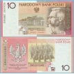 Банкнота Польши 10 злотых 2008 год.