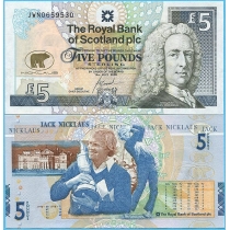 Шотландия 5 фунтов 2005 год. Джек Никлаус