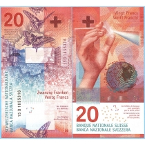 Швейцария 20 франков 2015 (2017) год.