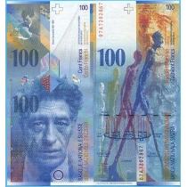 Швейцария 100 франков 2007 год.