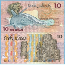 Острова Кука 10 долларов 1987 год.