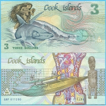 Острова Кука 3 доллара 1987 год.