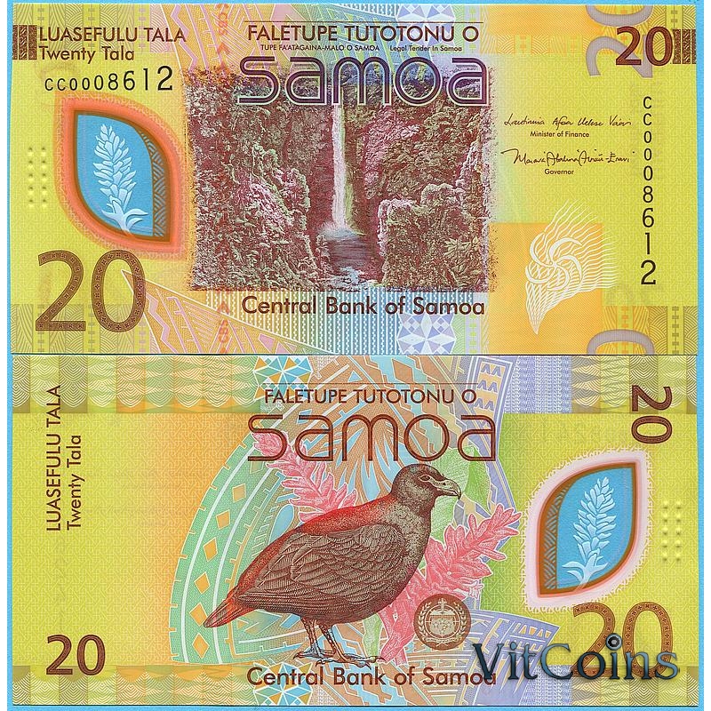Банкнота Самоа 20 тала 2024 год.