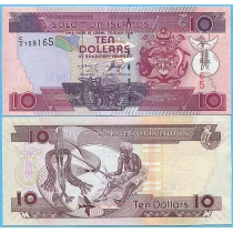 Соломоновы острова 10 долларов 2005 год. 