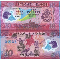Соломоновы острова 10 долларов 2023 год. XVII Тихоокеанские игры