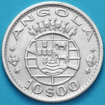 Ангола Португальская 10 эскудо 1952 год. Серебро.