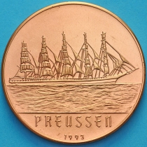 Бенин 200 франков 1993 год. Парусник "Пруссия"