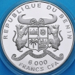 Монета Бенин 6000 франков 1995 год. 50 лет ООН. Серебро.