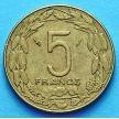Монета Центральной Африки (BEAC) 5 франков 1975-1984 год.