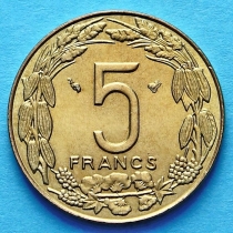 Центральная Африка (BEAC) 5 франков 1998 год.