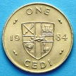 Монета Ганы 1 седи 1984 год.