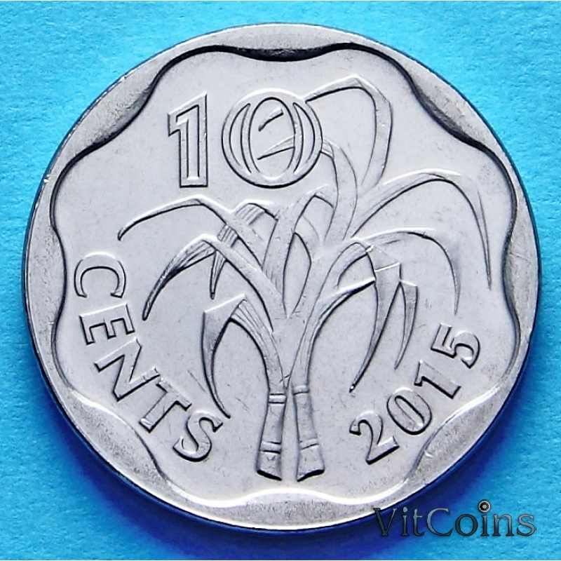 Монета Свазиленда 10 центов 2015 год