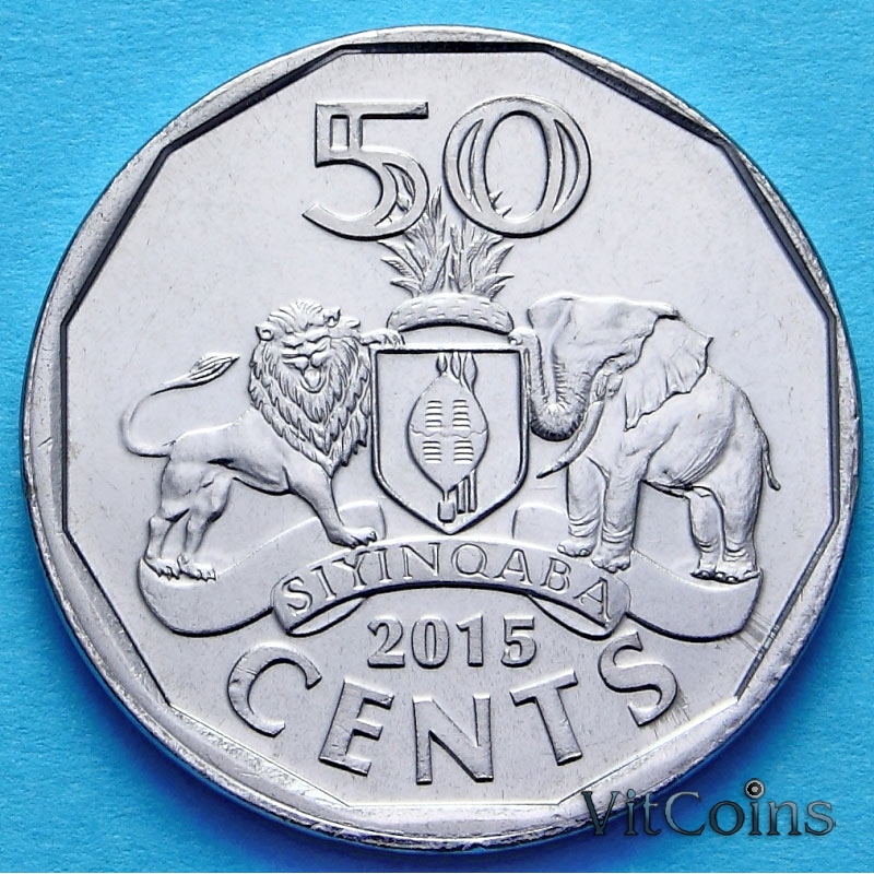 Монета Свазиленда 50 центов 2015 год