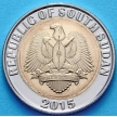 Монета Южного Судана 1 фунт 2015 год. Нубийский жираф.