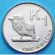 Монета Замбии 1 квача 2012 год. Замбийский дятел.