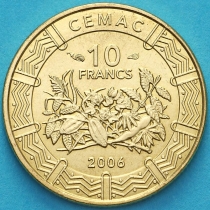 Центральная Африка (BEAC) 10 франков 2006 год.