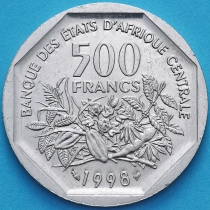 Центральная Африка 500 франков 1998 год.