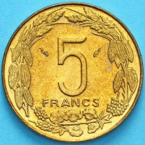 Центральная Африка (BEAC) 5 франков 1975 год.