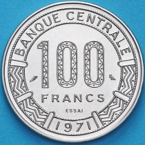 Центральная Африка 100 франков 1971 год  ЦАР. .ESSAI