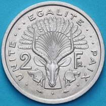 Джибути 2 франка 1977 год.