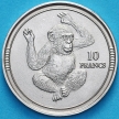 Монета Джибути 10 франков 2003 год. Шимпанзе