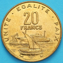 Джибути 20 франков 1996 год.
