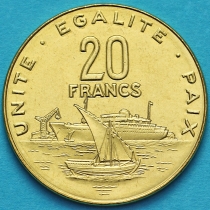 Джибути 20 франков 2016 год.