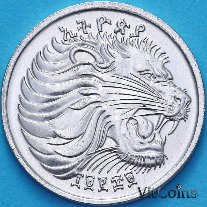 Монета Эфиопия 25 сантим 1977 год Монета Эфиопия 25 сантим 1977 год