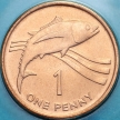 Монета Остров Святой Елены 1 пенни 2006 год. Тунец. BU