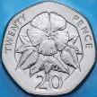 Монета Остров Святой Елены 20 пенсов 2003 год. Цветок черного дерева. BU