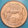 Монета Остров Святой Елены 2 пенса 2006 год. Осел. BU