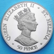 Монета Остров Святой Елены 50 пенсов 2002 год. 50 лет правления Елизаветы II