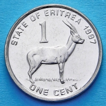 Эритрея 1 цент 1997 год. Газель