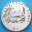 Монета Эритреи 1 доллар 1994 год. Носорог