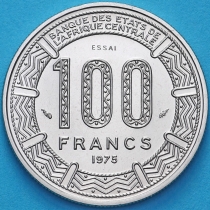 Габон 100 франков 1975 год. ESSAI