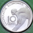 Монета Гайана 10 центов 1978 год. Беличья обезьяна. Proof