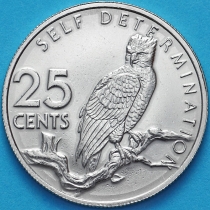 Гайана 25 центов 1976 год. Южноамериканская гарпия.