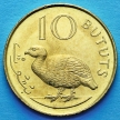 Монета Гамбии 10 бутут 1998 год. Двушпоровый турач