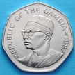Монета Гамбии 1 даласи 1987 год. Узкорылый крокодил.