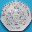 Монета Гамбия 1 даласи 1998 год. Узкорылый крокодил.