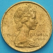 Монета Гамбия 3 пенса 1966 год. Двушпоровый турач