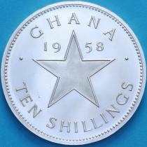 Гана 10 шиллингов 1958 год.Независимость. Пруф